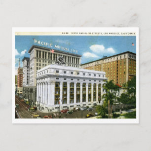 Carte Postale Sixième et Olive Sts., Los Angeles 1933 Vintage