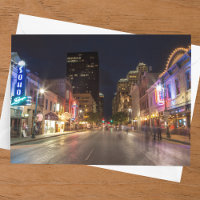 Sixième Rue À Dusk Dans Le Centre-Ville D'Austin, 