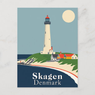 Carte Postale Skagen, Danemark Plage Art Rétro