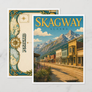 Carte Postale Skagway Alaska rue Broadway GeoSaga