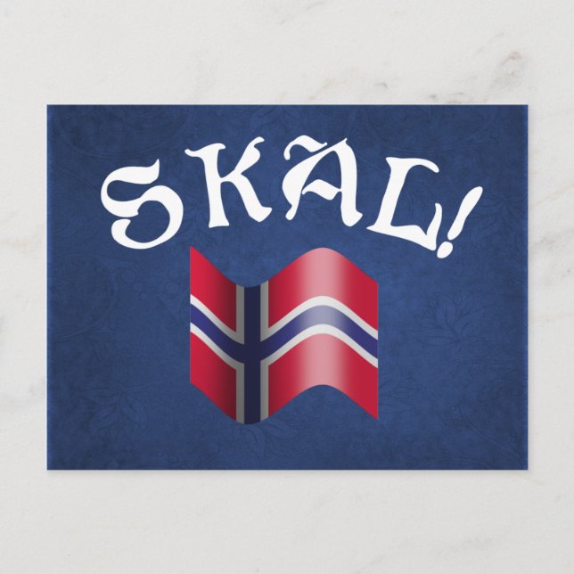 Carte Postale Skal Norwegian Drapeau Norvège Dorer Toast (Devant)