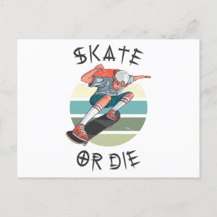 Carte Postale Skate ou die Skateboarder Garçon