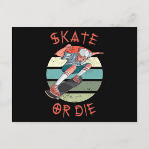 Carte Postale Skate ou die Skateboarder Garçon