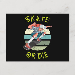 Carte Postale Skate ou die Skateboarder Garçon