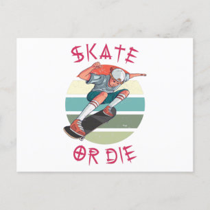 Carte Postale Skate ou die Skateboarder Garçon