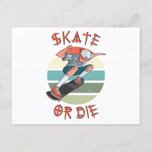 Carte Postale Skate ou die Skateboarder Garçon