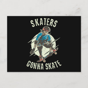 Carte Postale Skate Skate Skeleton Skateboarder