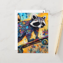 Skateboard Raccoon