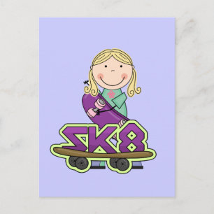 Carte Postale SKATEBOARDER Sports extrêmes -Blond Girl