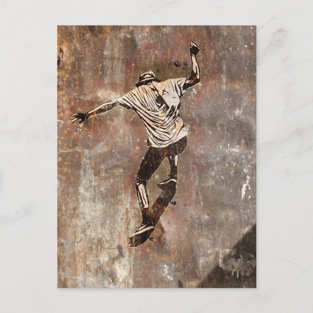 Carte Postale Skateboarder Street Art Style (Devant)