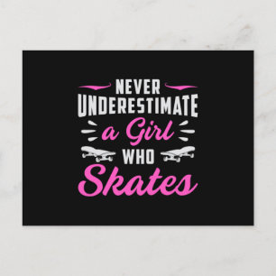 Carte Postale Skater Girl Girls Sk8 Skateboard Idée cadeau