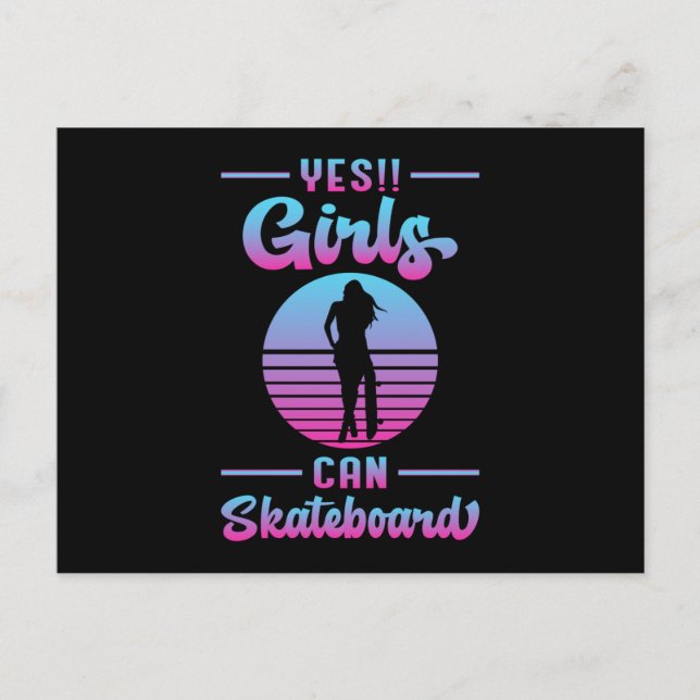 Carte Postale Skater Girl Sk8 Girl Skateboard Skateboard Idée ca (Devant)