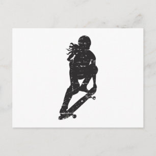 Carte Postale Skater Girl Skateboard Sk8 Patinage drôle Idée cad