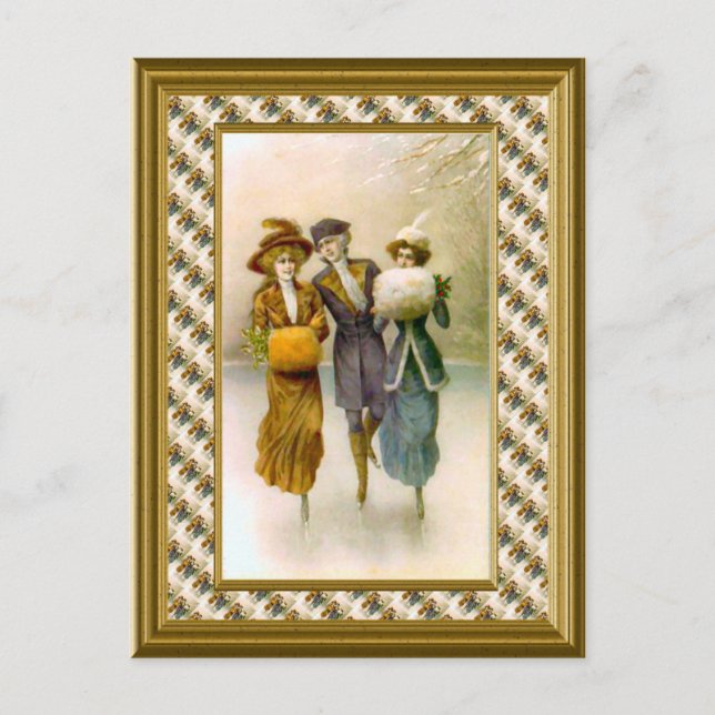 Carte Postale Skaters c. 1890 (Devant)