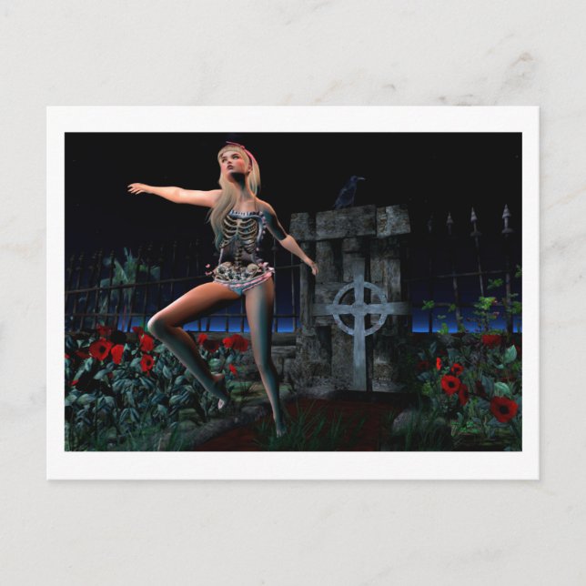 Carte Postale Skeleton girl postcard (Devant)