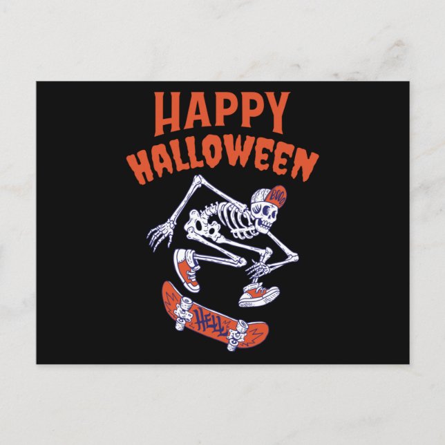 Carte Postale Skeleton Halloween (Devant)