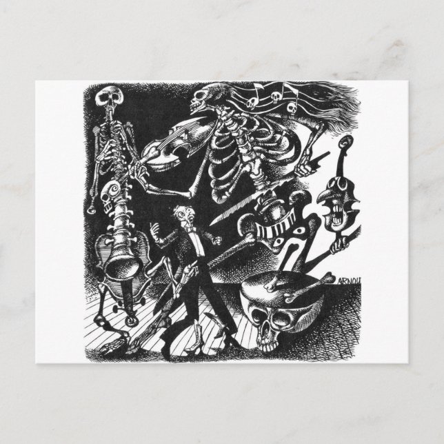 Carte postale Skeleton Jam Band (Devant)