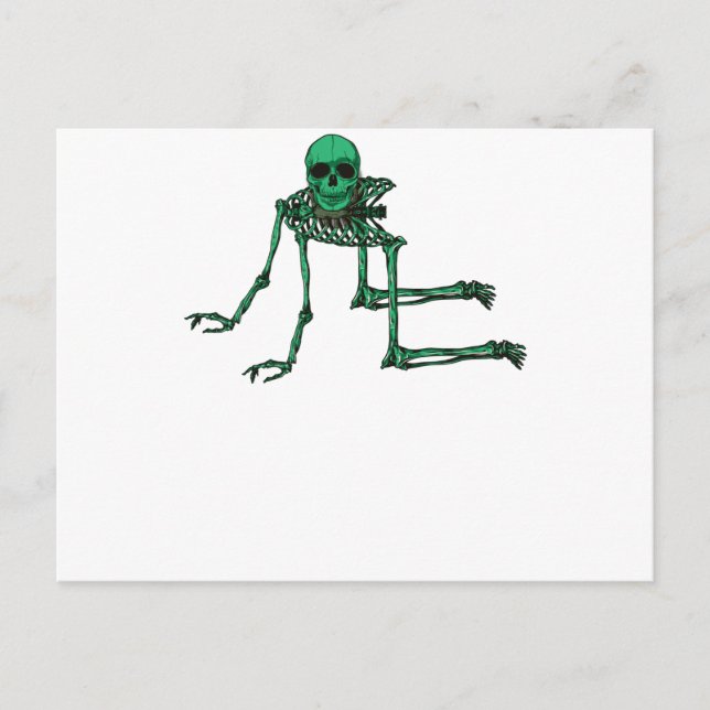Carte Postale Skeleton Yoga Déplaisant Danser le crâne (Devant)