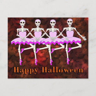 Carte Postale Skeletons Dancing Ballet "Happy Halloween"