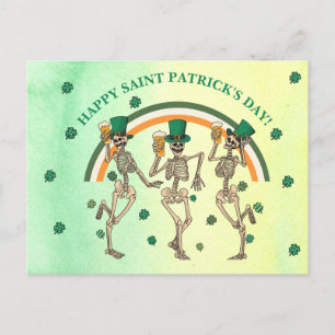 Carte Postale Skeletons Dansant Bonne Saint Patrick's Day