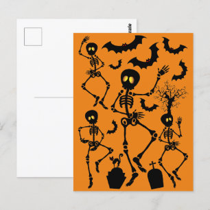 Carte Postale Skeletons d'Halloween Macabre Dance