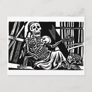 Carte Postale "Skeletons mère et enfant" par Leopoldo Mendez