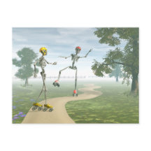 Skeletons sur patins à rouleaux