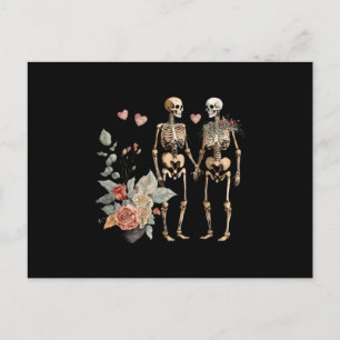 Carte Postale Skeletons Valentine vintage