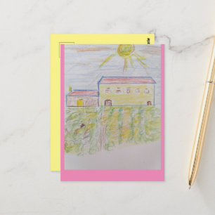 Carte Postale Sketch du pays du vin de Bordeaux