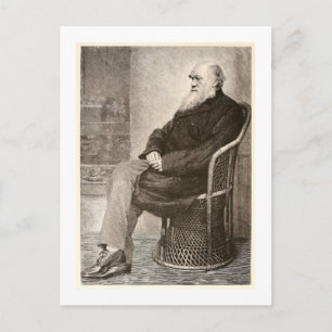Carte Postale Sketch of Charles Darwin, publié en 1891
