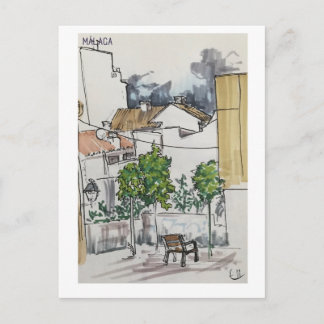 Carte Postale Skethchbook pages. Málaga. Markers