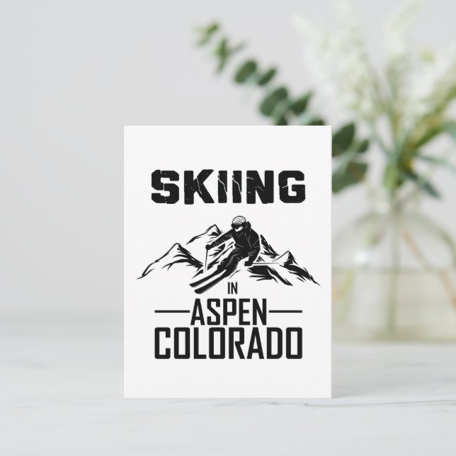 Carte Postale Ski à Aspen Colorado (Debout devant)