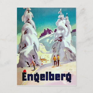 Carte Postale Ski à Engleberg, Suisse, voyage vintage