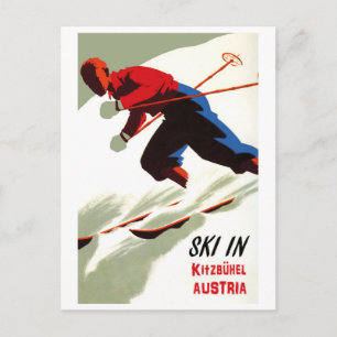 Carte Postale Ski à Kitzbuhel, Autriche