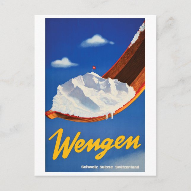 Carte Postale Ski à Wengen, Suisse (Devant)