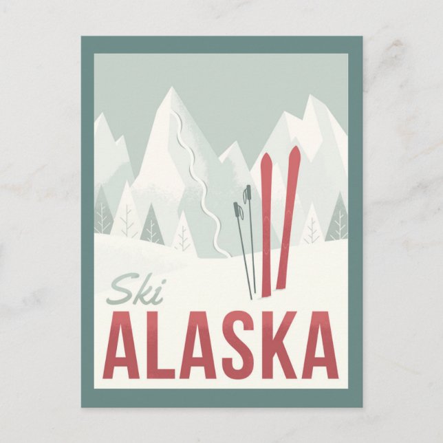Carte Postale Ski Alaska (Devant)