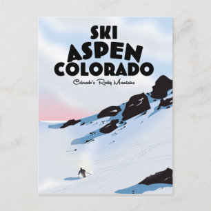 Carte Postale Ski Aspen Colorado