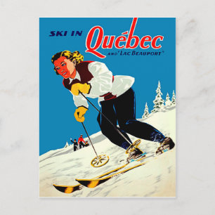 Carte Postale Ski au Québec