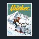 Carte Postale ski au Québec Canada Vintage voyage illustration<br><div class="desc">vintage, rétro, voyage, moderne, aquarelle, classique, Québec, Canada, ski au québec, illustration, </div>
