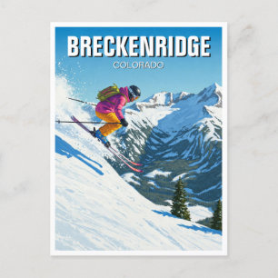 Carte Postale Ski Breckenridge Colorado Skier Travel