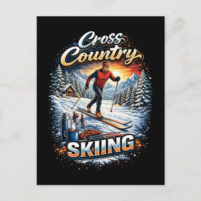 Carte Postale Ski de fond (Devant)
