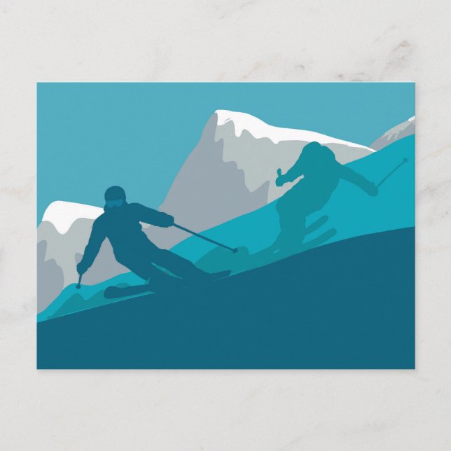 Carte Postale Ski de montagne (Devant)