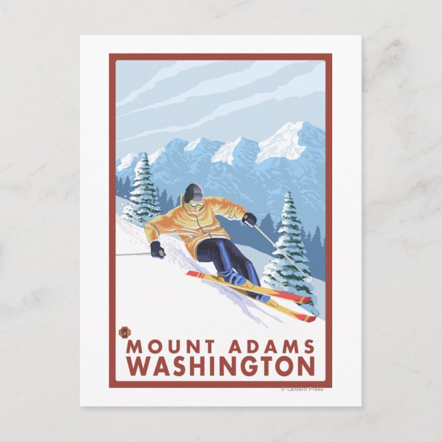 Carte Postale Ski de neige - Mount Adams, Washington (Devant)