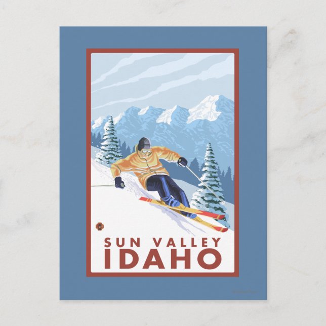 Carte Postale Ski de neige - Sun Valley, Idaho (Devant)