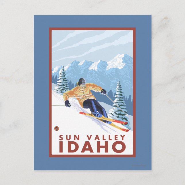 Carte Postale Ski de neige - Sun Valley, Idaho (Devant)