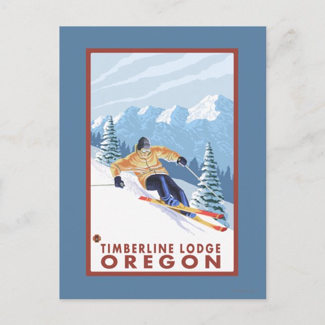 Carte Postale Ski de neige - Timberline Lodge, Oregon (Devant)