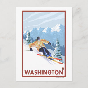 Carte Postale Ski de neige - Washington