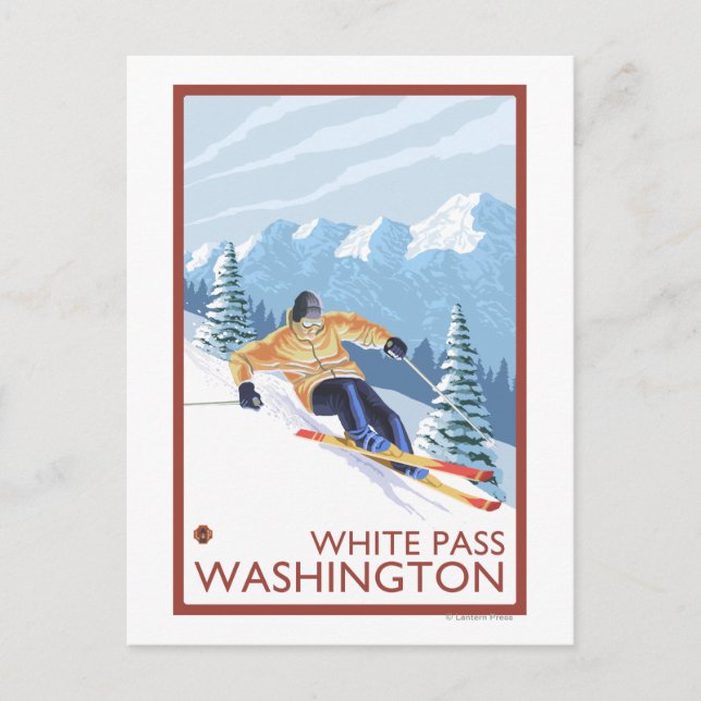 Carte Postale Ski de neige - White Pass, Washington (Devant)