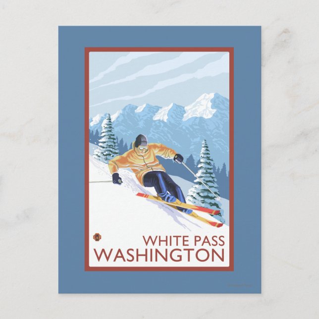 Carte Postale Ski de neige - White Pass, Washington (Devant)
