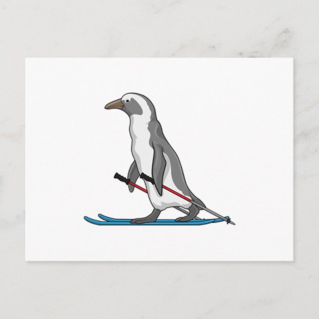 Carte Postale Ski de Penguin (Devant)